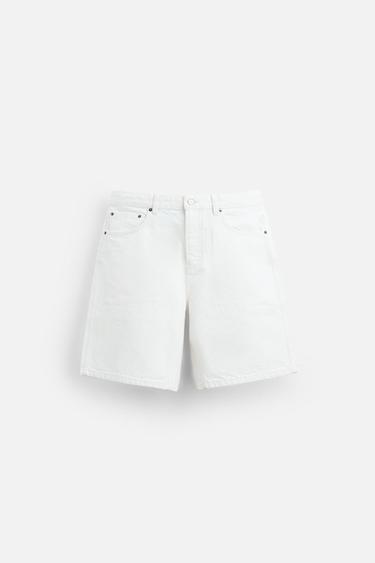 BERMUDA DENIM STRAIGHT FIT - Blanco de Zara