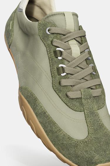 CONTRAST RUNNING SNEAKERS - Khaki Green by Zara - Image 7