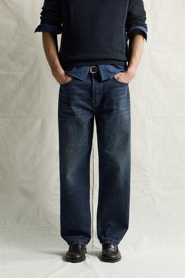 BAGGY CROPPED FIT JEANS - Indigo by Zara