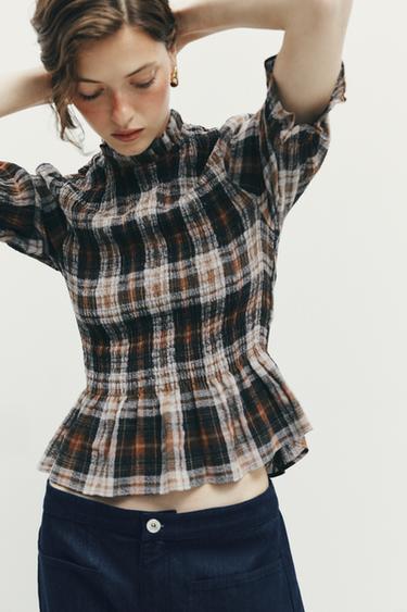 CUERPO CUADROS - Gris / Tostado de Zara