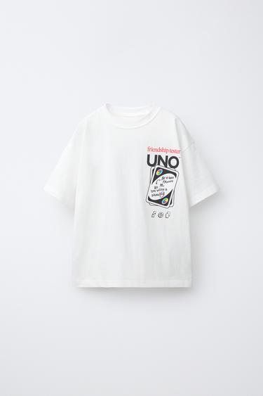 UNO CARD GAME PRINT T-SHIRT - White by Zara - Image 0