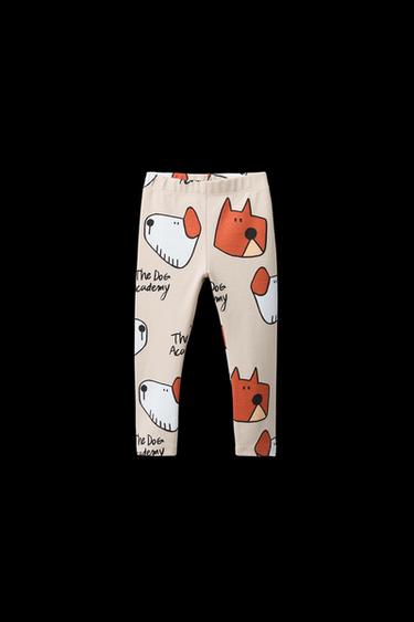 DOG PRINT LEGGINGS - Light beige by Zara