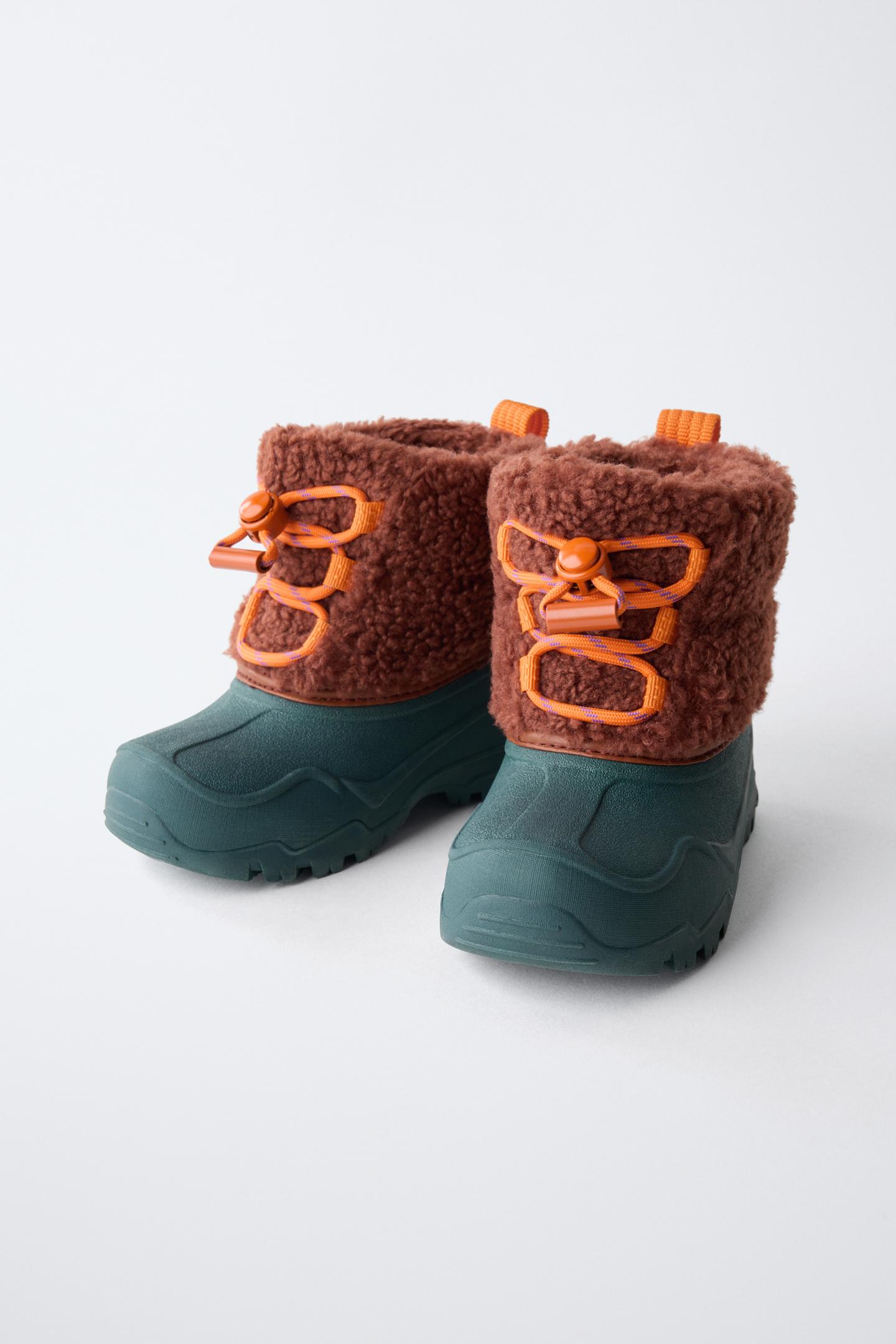 Детские ботинки Zara Rubberized Faux Shearling, цвет: Разноцветный — фото 3