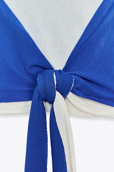 TOP HALTER EN MAILLE DOUBLE ÉPAISSEUR - Bleu roi de Zara - Image 6