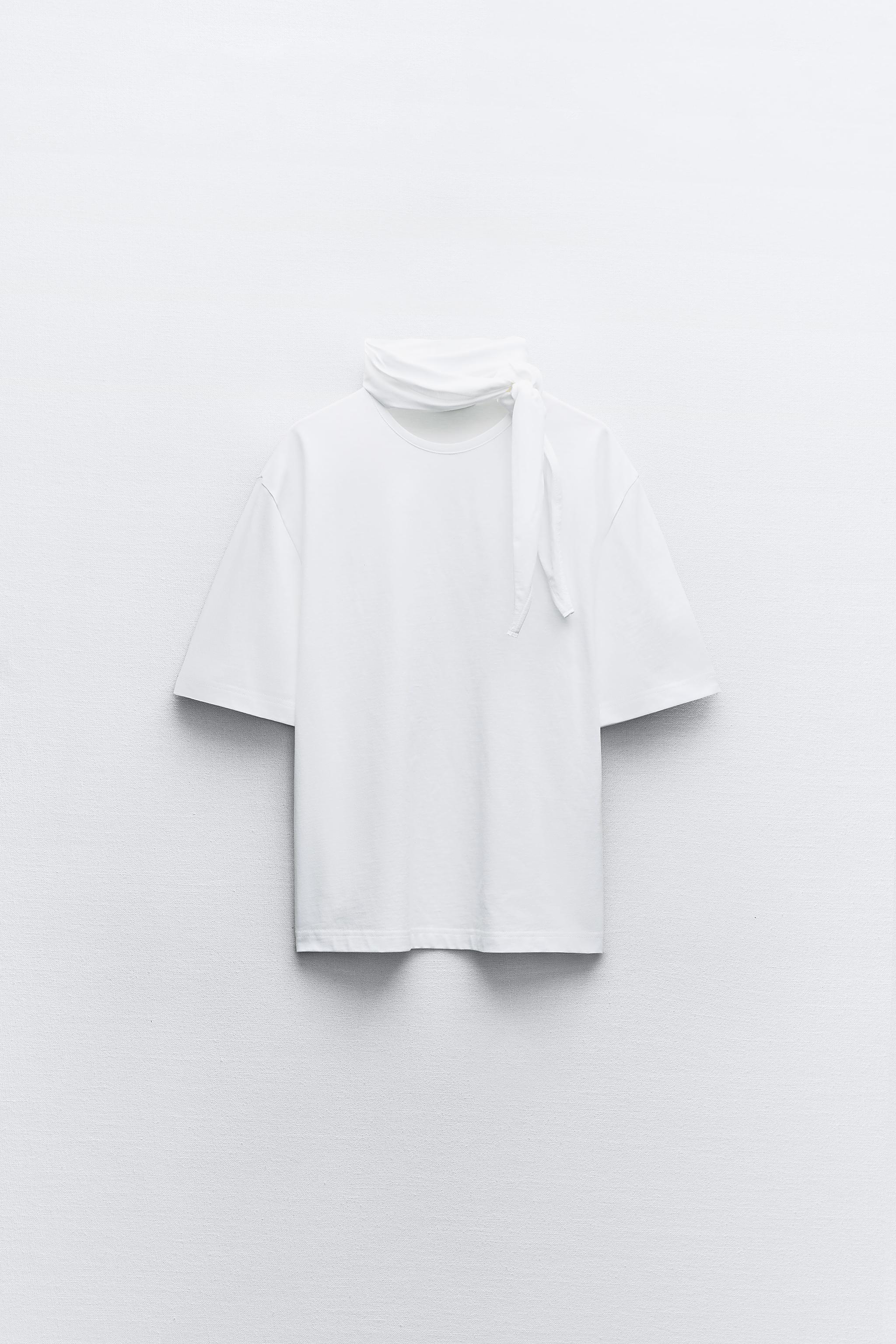 スカーフ付きTシャツ - ホワイト | ZARA Japan / 日本