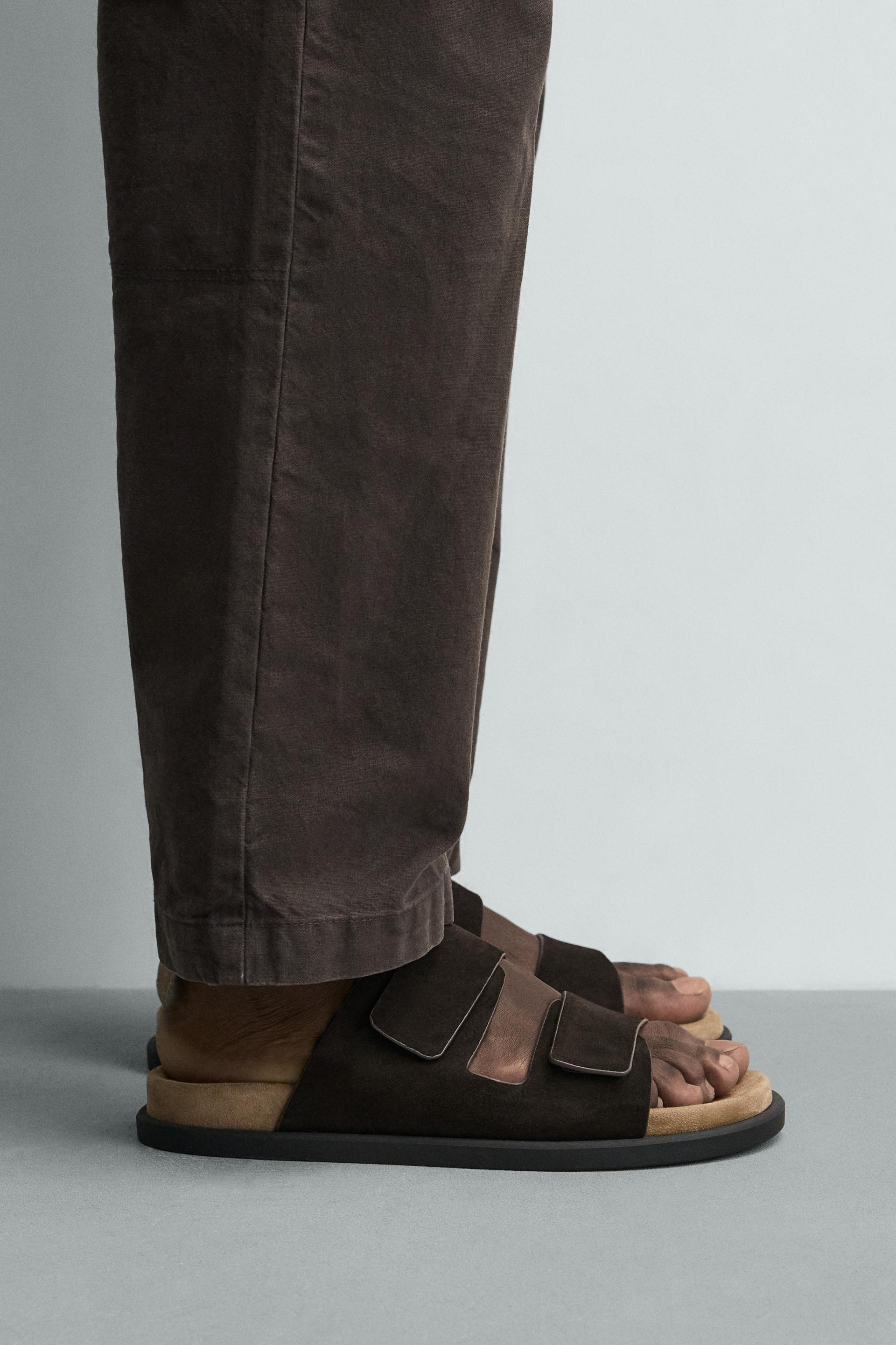 Double Strap Leather Sandals