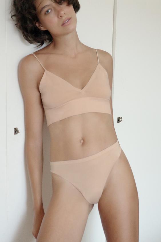SEAMLESS PLAIN THONG - Beige-pink by Zara - Image 0