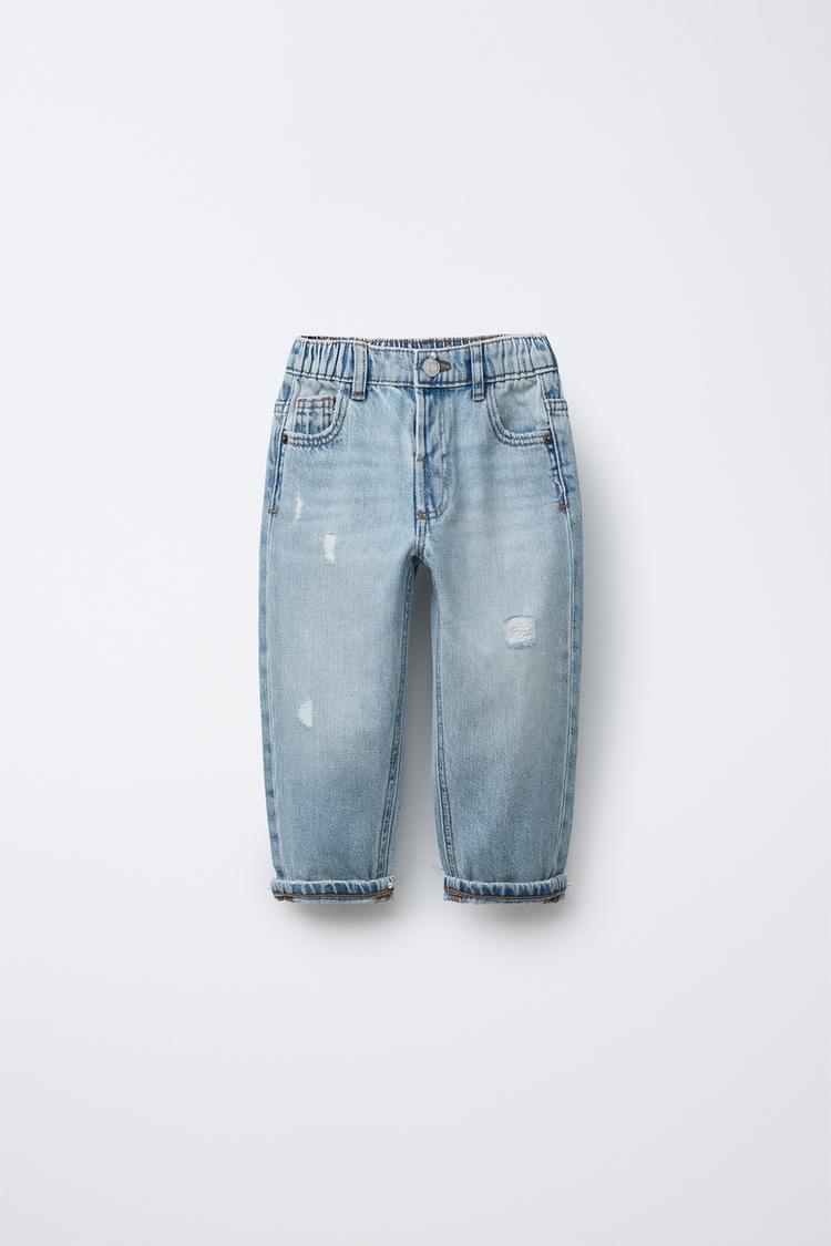 RIPPED BAGGY JEANS Light blue ZARA New Zealand