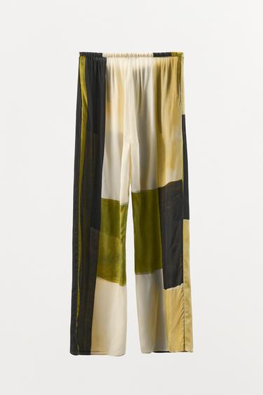 SATIN PRINTED TROUSERS - Green by Zara - Image 7