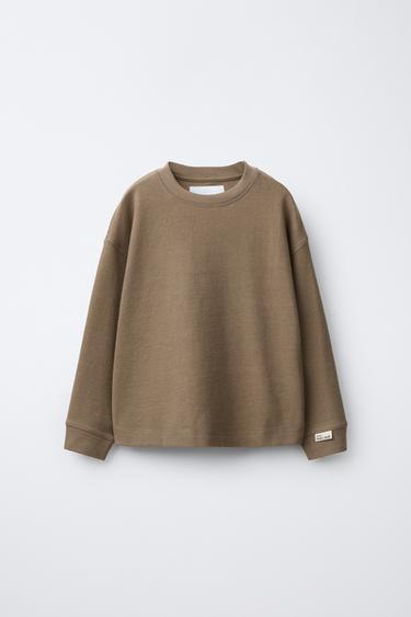 Zara TEXTURED SHIRT - Brown / Taupe