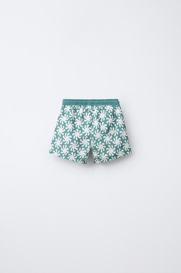 AGES 6-14 / SPIRAL SWIM SHORTS - Green / Blue by Zara - Image 1