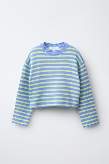 STRIPED KNIT JUMPER - Lime by Zara