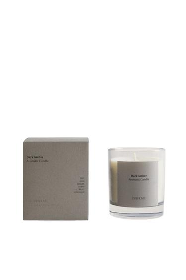 (200 G) DARK AMBER DUFTLYS - taupe brun fra Zara