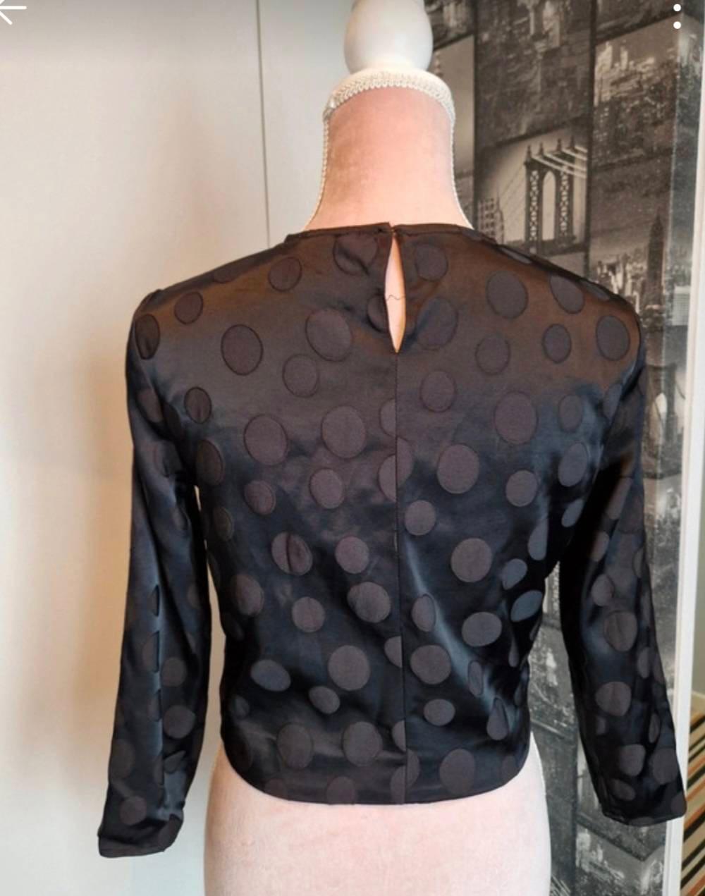 JACQUARD POLKA DOT CROP TOP - Image 2