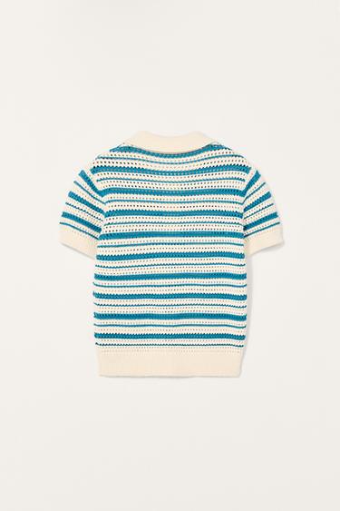 STRIPED KNIT LIMITED EDITION POLO SHIRT - striped by Zara - Image 4