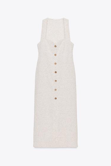 RUSTIC MIDI DRESS - Beige by Zara