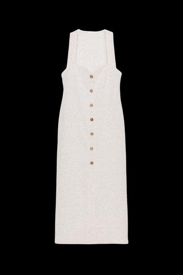 MIDIKLEID IM RUSTIKALEN LOOK - Beige von Zara - Bild 0