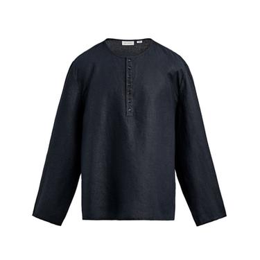 CAMISA CUELLO PANADERO 100% CÁÑAMO - Marino oscuro de Zara
