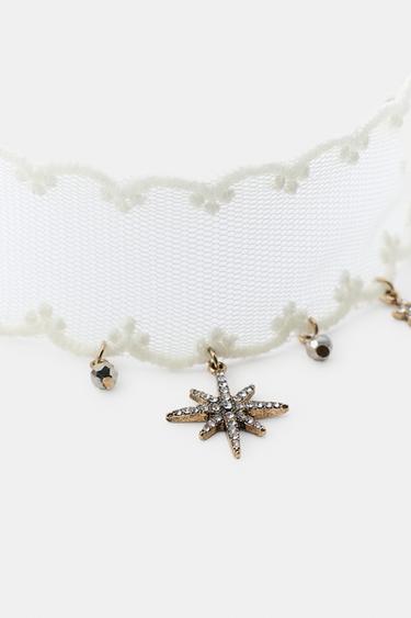 WOVEN CHOKER WITH CHARMS - White by Zara - Image 2