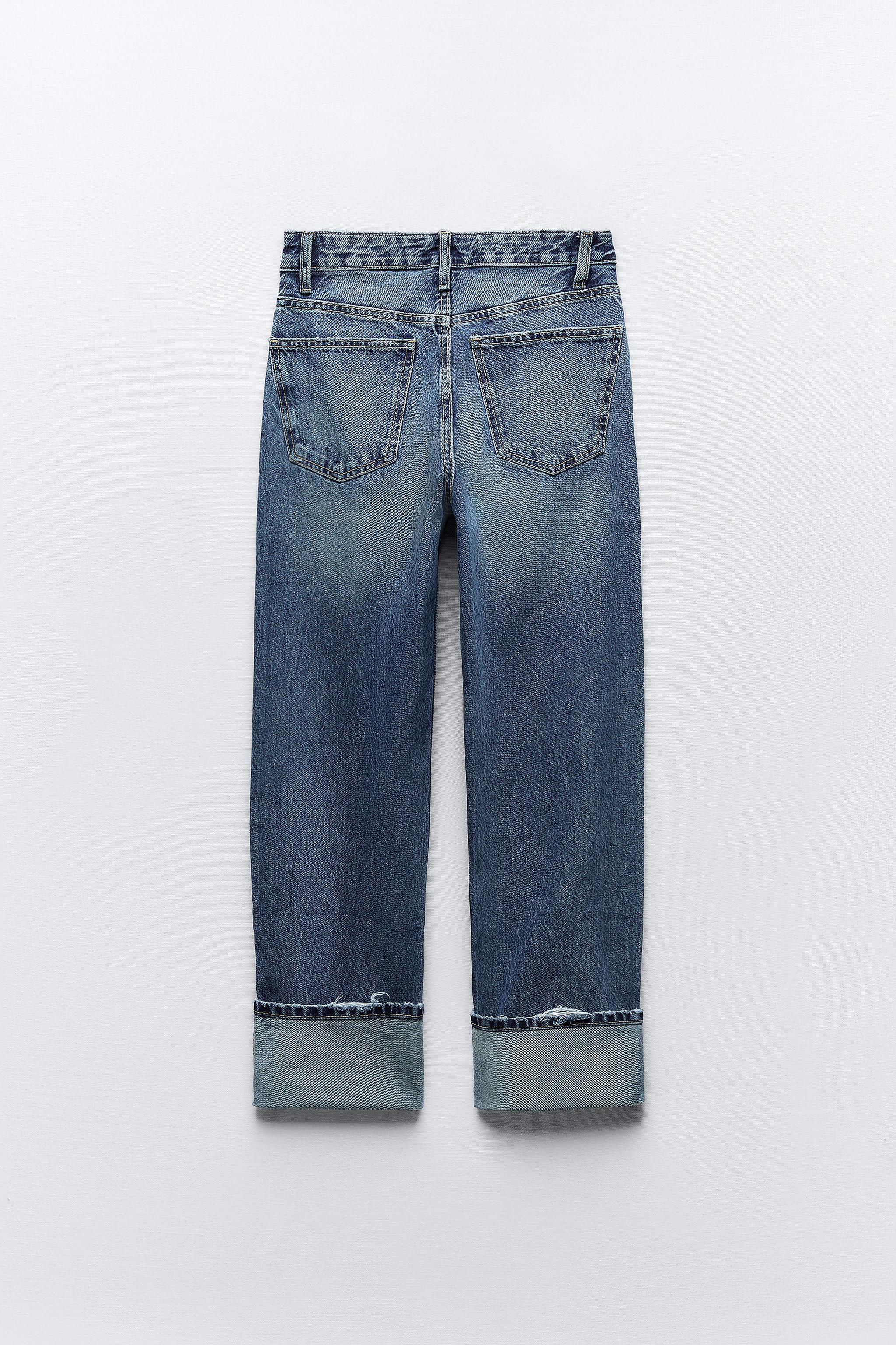 TRF STOVE PIPE JEANS WITH A HIGH WAIST - Blue