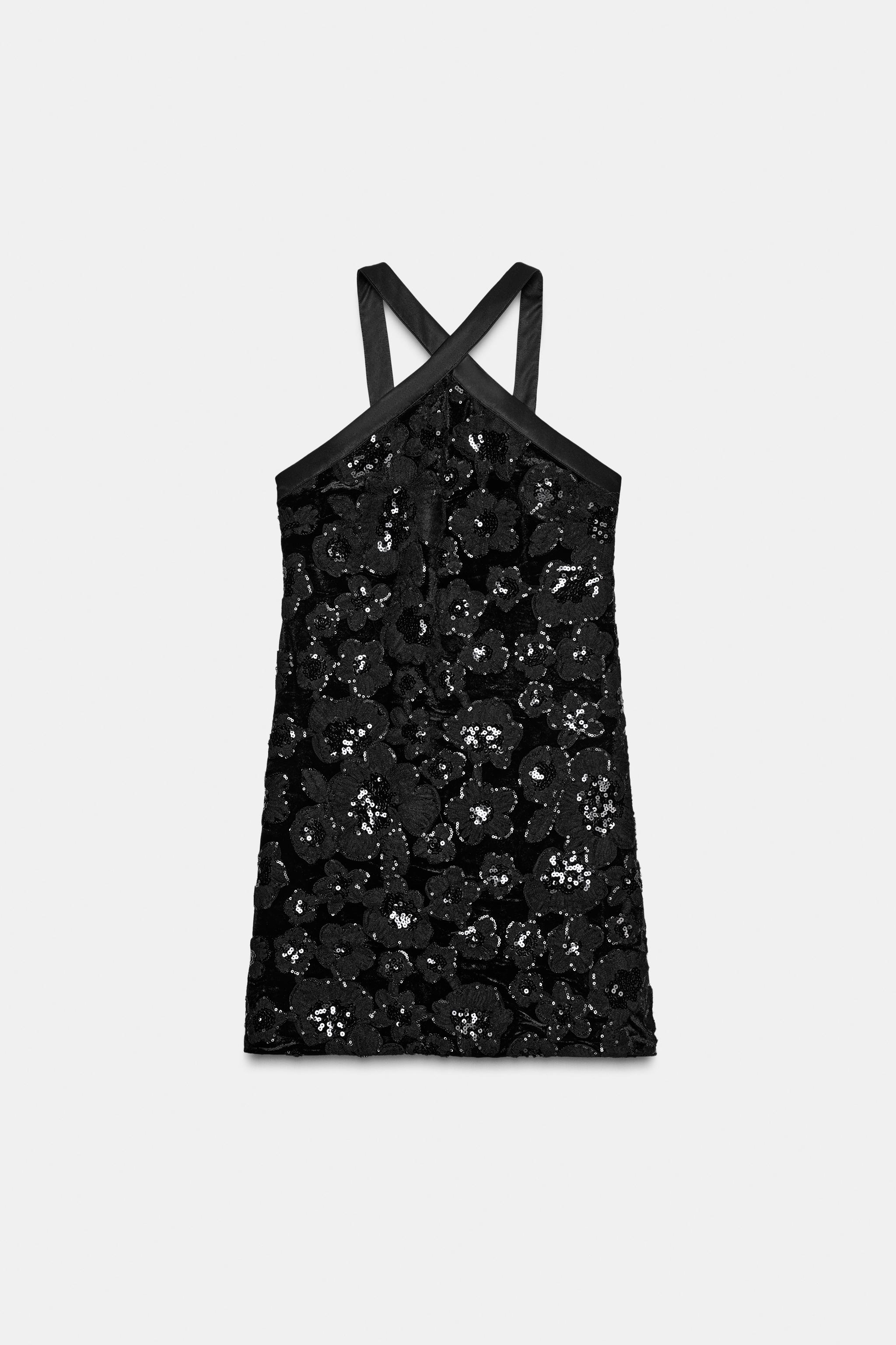 COMBINATION SEQUIN MINI DRESS