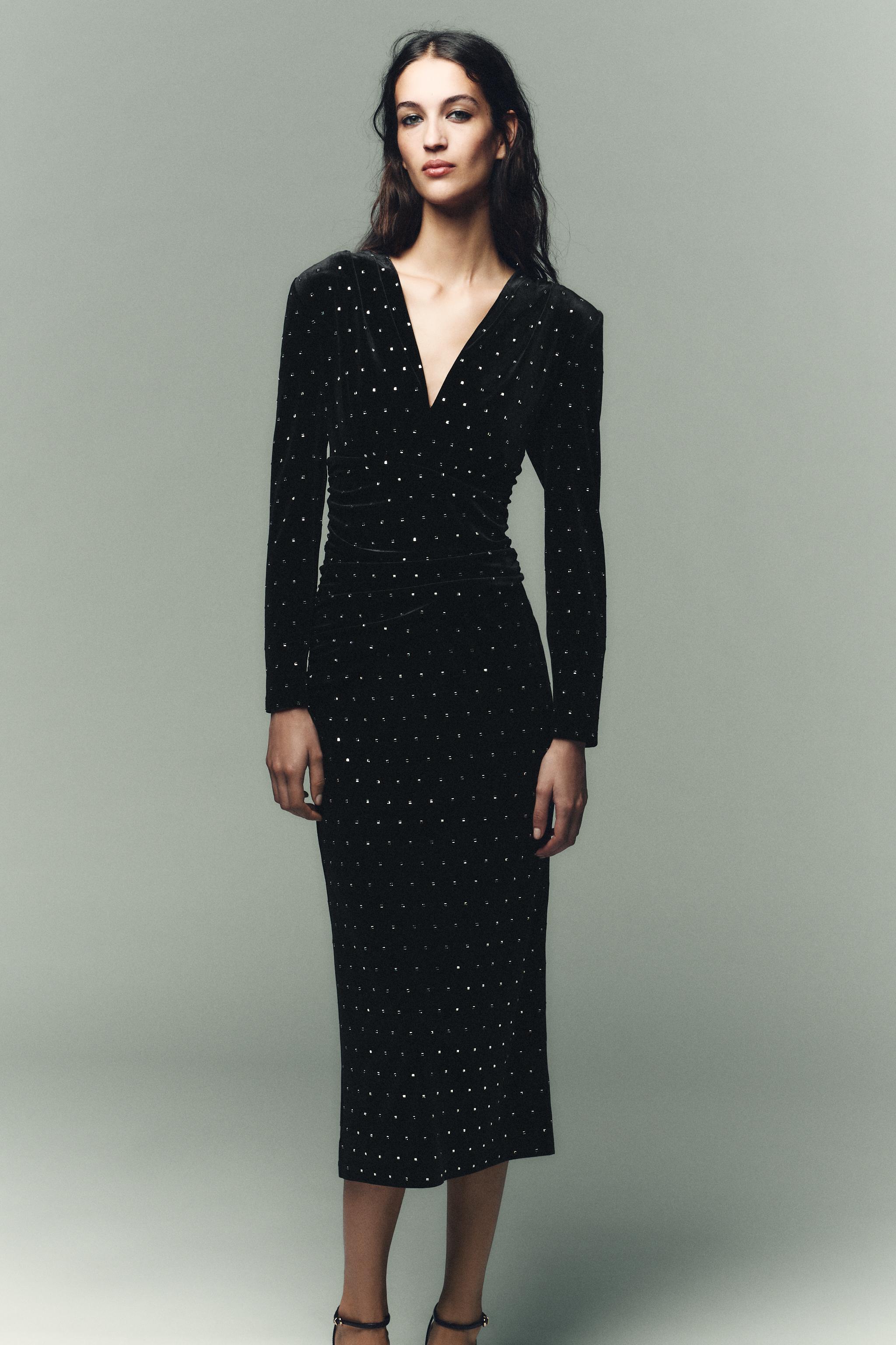 SPARKLY VELVET MIDI DRESS