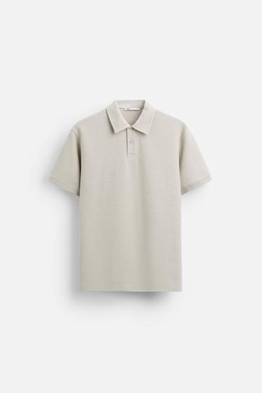 TEXTURED POLO SHIRT - Light tan by Zara