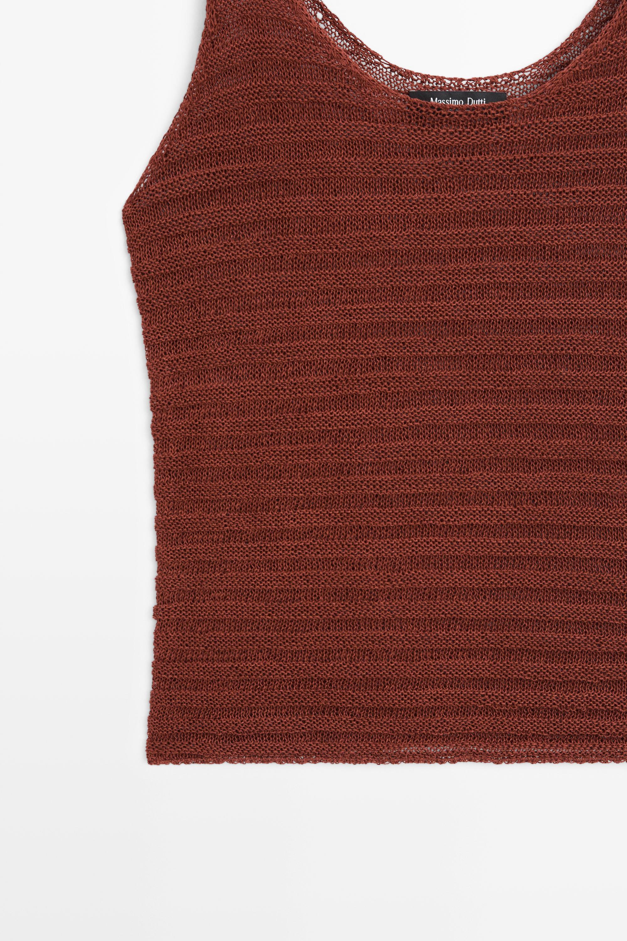Top en maille texturée à bretelles