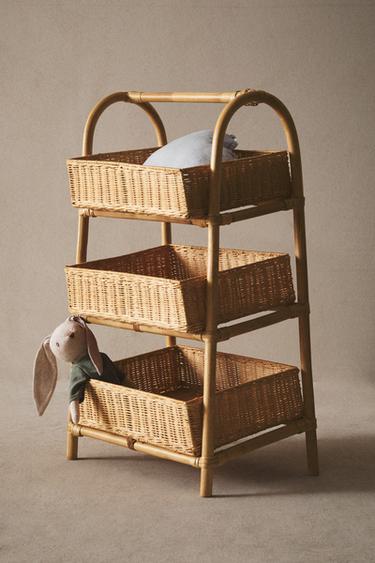 RATTAN STORAGE RACK - Light beige by Zara