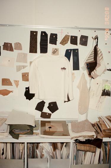 Zara HEAVYWEIGHT TEXT T-SHIRT - Ecru