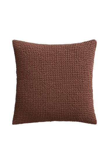 Zara WAFFLE-KNIT THROW PILLOW COVER - Pink