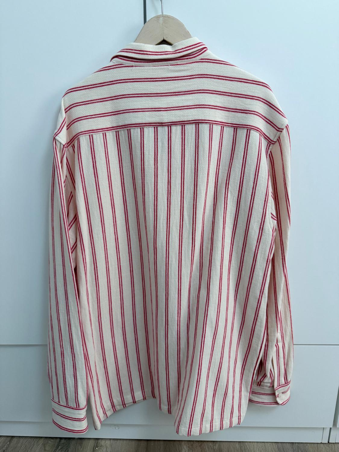 STRIPED TEXTURED OVERSHIRT - Image 3