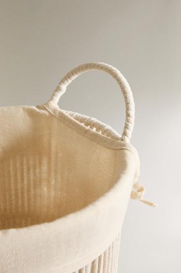 BATHROOM BIN WITH COTTON LINING - Ecru by Zara - Image 1