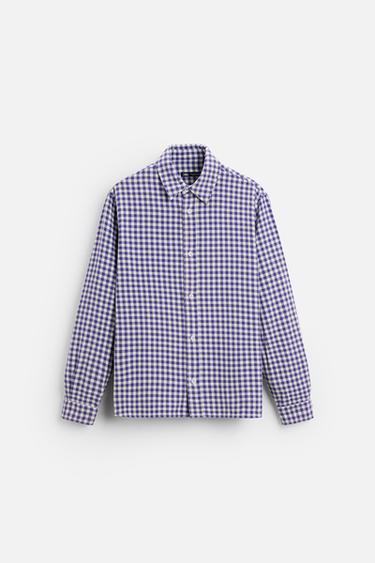 CHECK SHIRT - Mauve by Zara