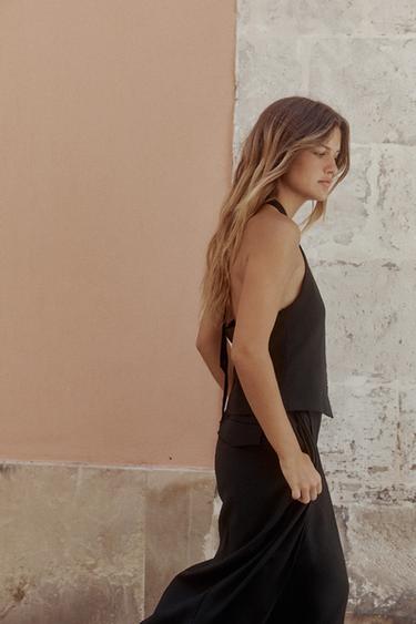 CHALECO TOP HALTER NŒUD - Noir de Zara - Image 4