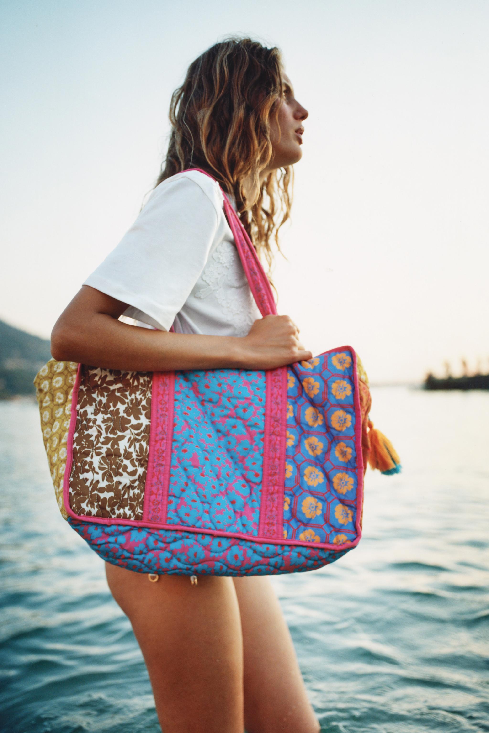 PATCHWORK PRINT QUILTED BAG — only one