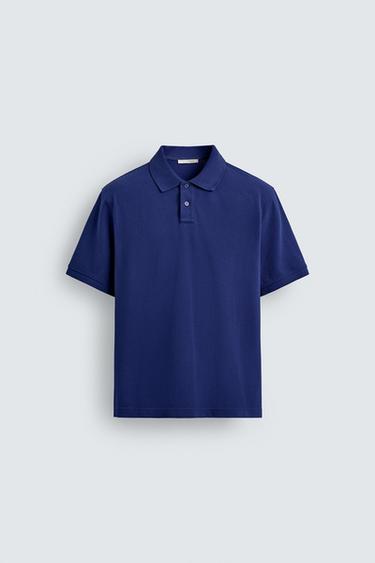KEMEJA POLO PIQUE REGULAR FIT - Kebiruan dari Zara