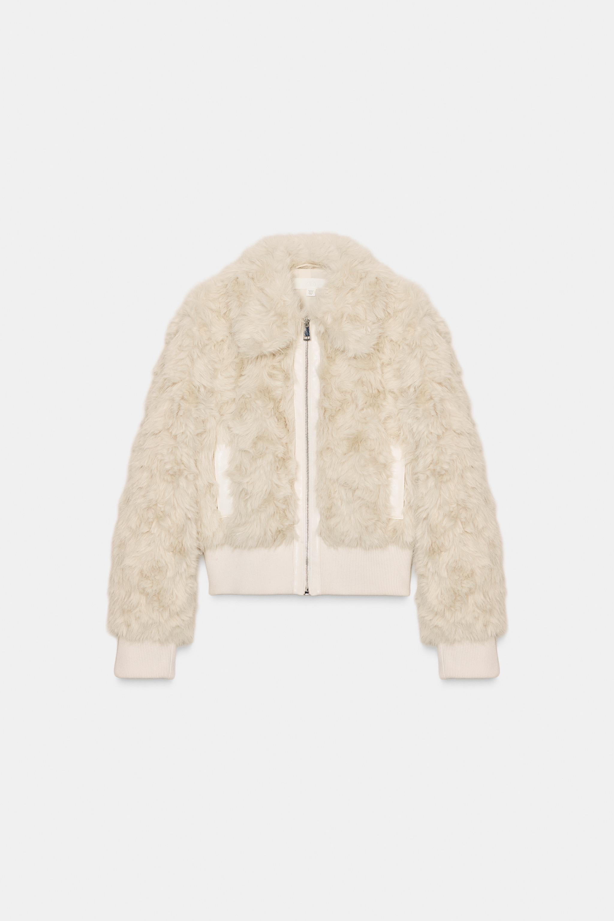 フェイクファーボンバージャケット - エクリュ | ZARA Japan / 日本