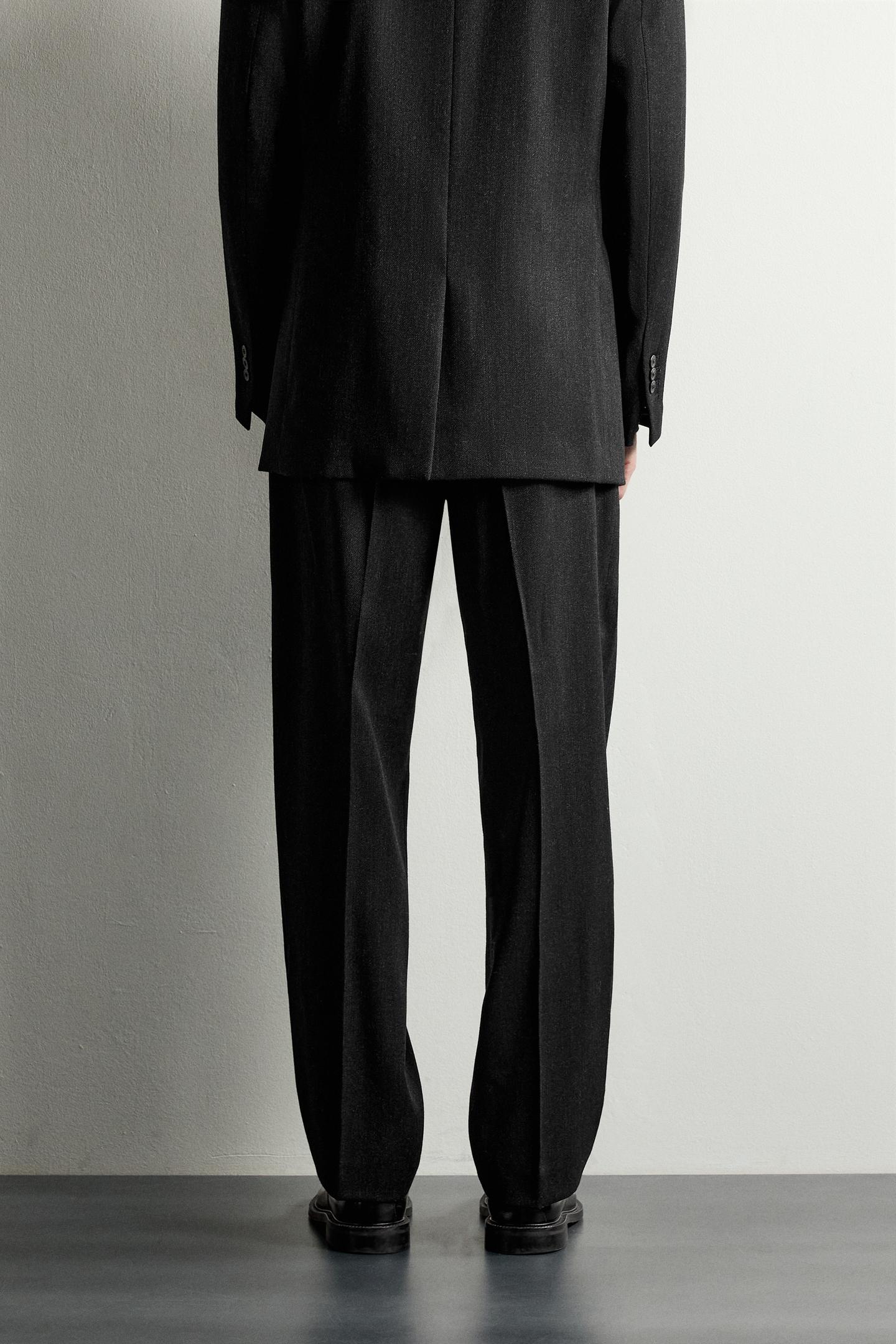 Мужские брюки Zara 100% Wool Manteco® Suit, цвет: Серый меланжевый — фото 2