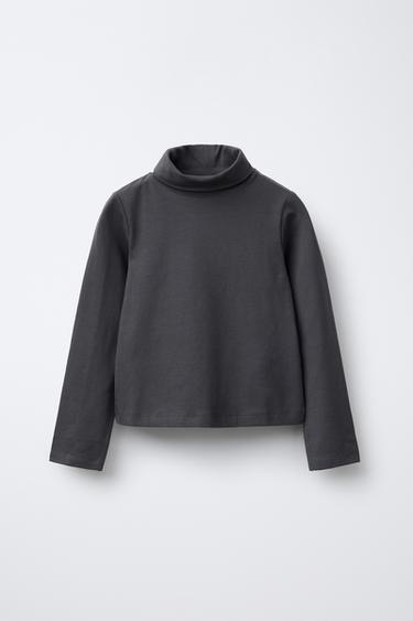 CAMISETA CUELLO VUELTO - Antracita oscuro de Zara