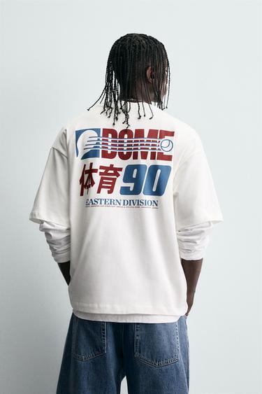 GRAPHIC PRINT T-SHIRT - Oyster-white by Zara