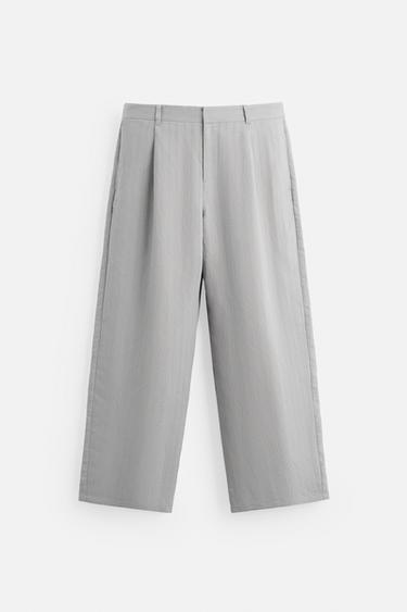 RELAXED FIT FLOWING TROUSERS - Grey by Zara