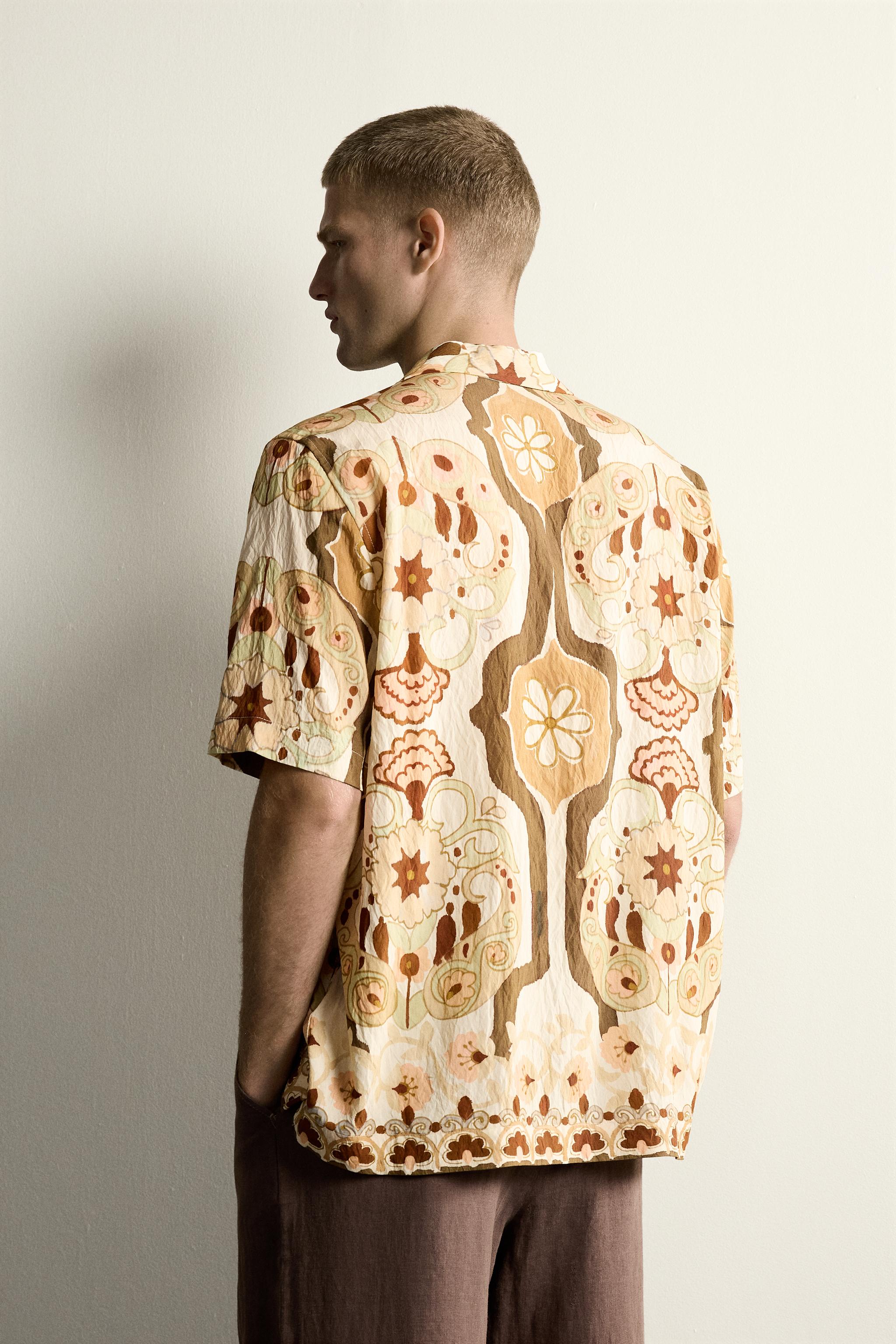 ABSTRACT PRINT FLOWY SHIRT