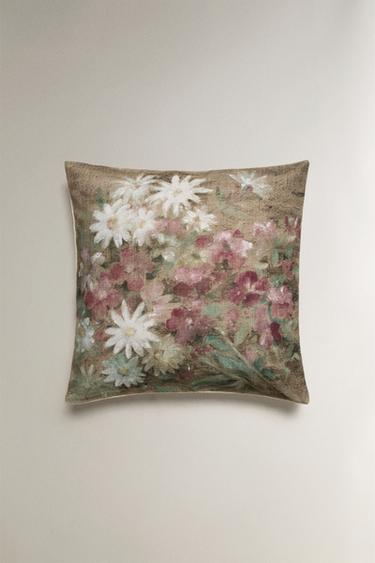 FLORAL CUSHION COVER - Green by Zara - Image 0