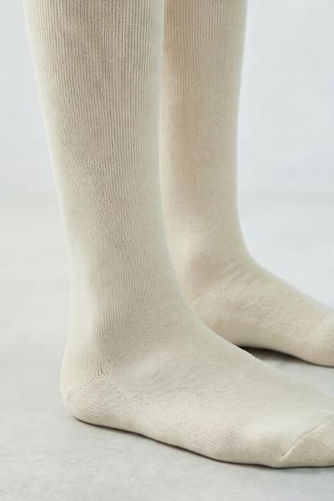 Zara TWO-PACK OF PLAIN TIGHTS - Sand