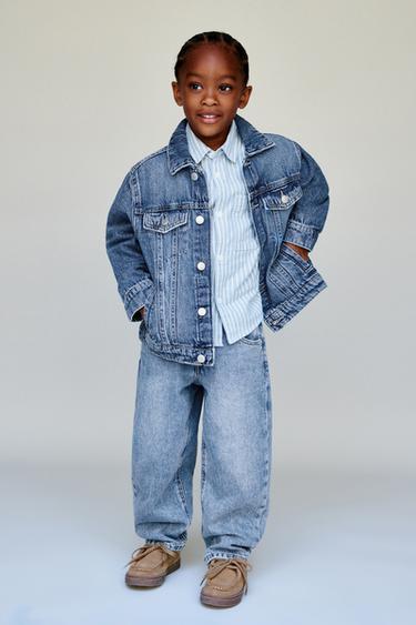 PANTALÓN MEZCLILLA BAGGY - Azul medio de Zara