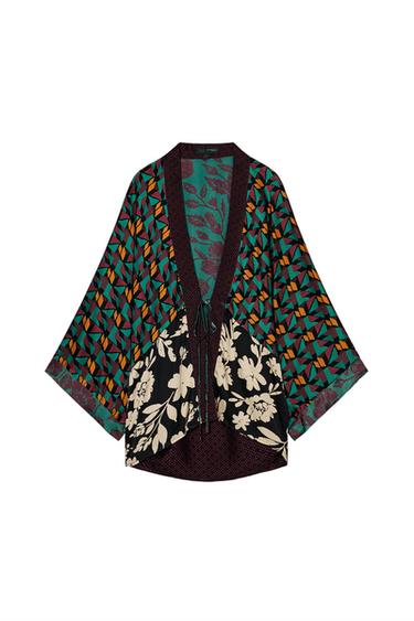 KIMONO SATINADO ESTAMPADO - Multicolor de Zara