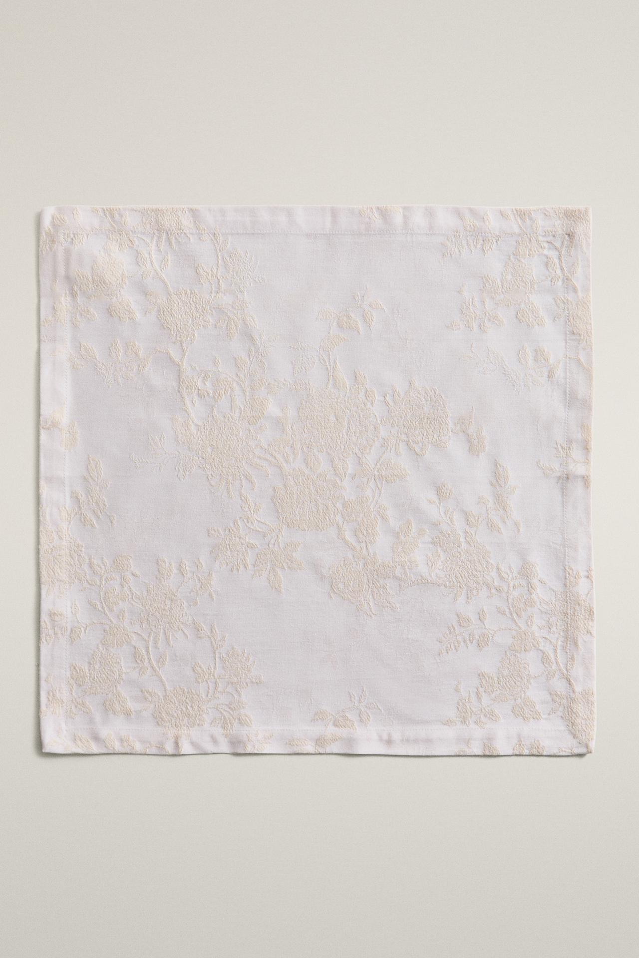 JACQUARD COTTON NAPKIN PACK (PACK OF 2) — Beige