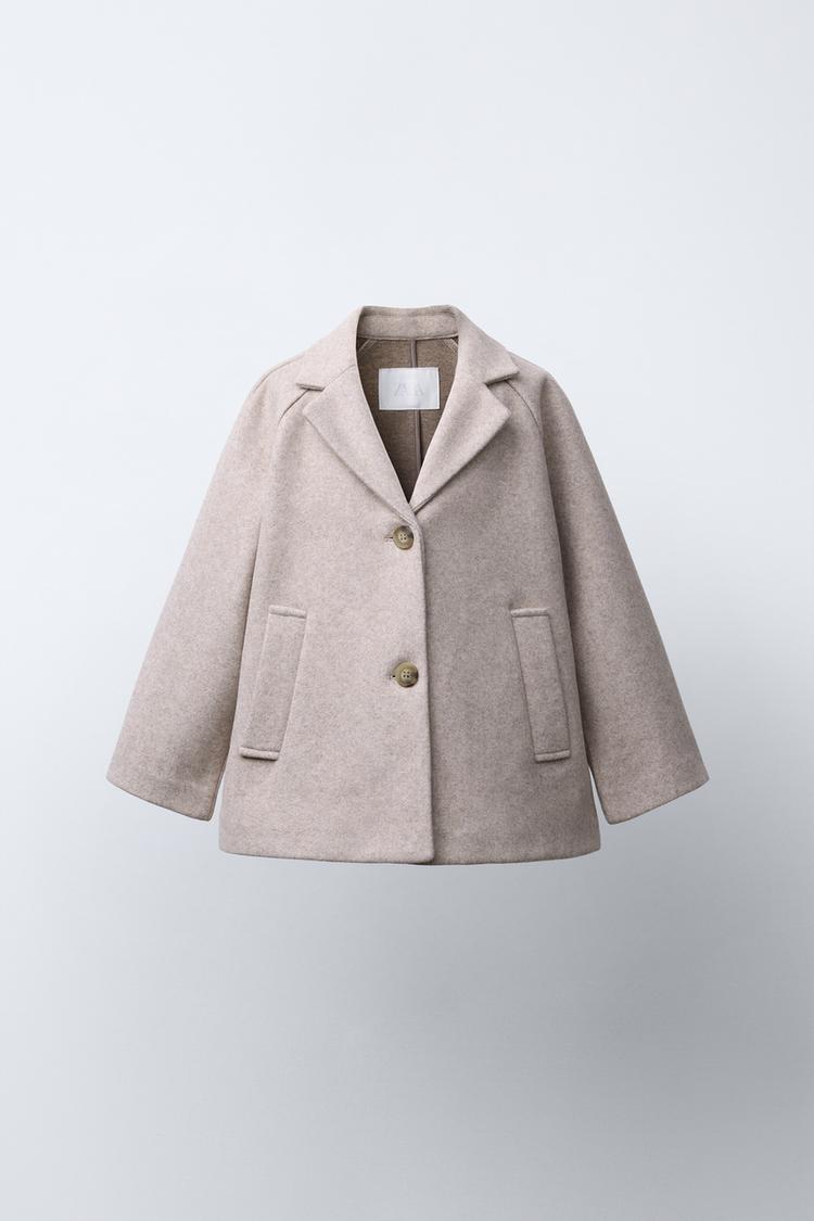 ABRIGO PAÑO Beige ZARA España