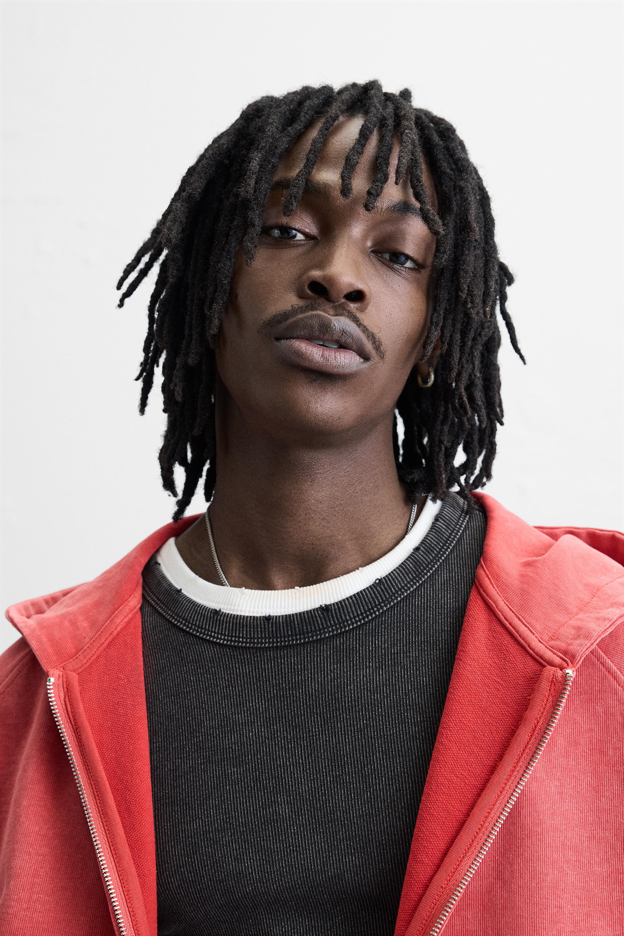 【ZARA】ウォッシュ加工ジップアップフーディ 4729/402/400 ウォッシュ加工ジッパー ジャケット - ダークアンソラジット